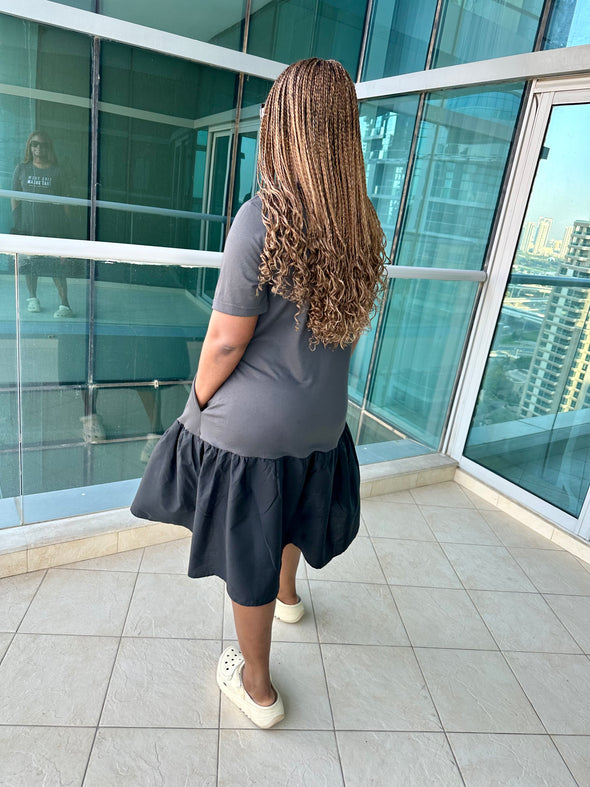 LIKE THEM THAT DREAM | PSALM 126:1 | DARK GREY |  LOOSE FIT MIDI DRESS