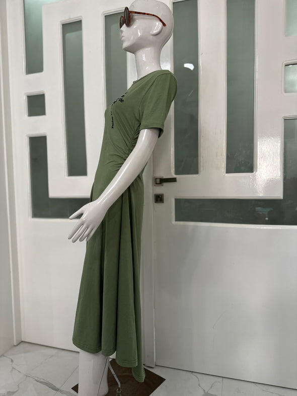 She is like a tree| Moss Green Dress | Midi Length