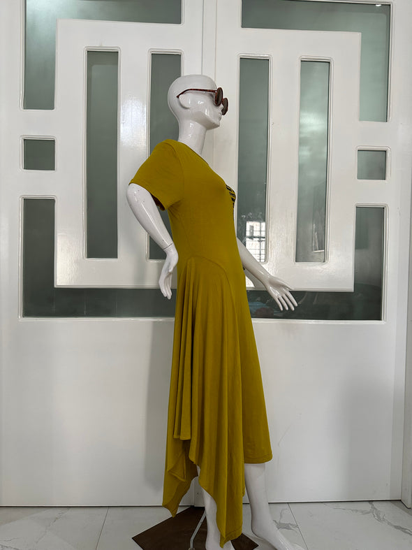 She is like a tree| Mustard Dress | Midi Length