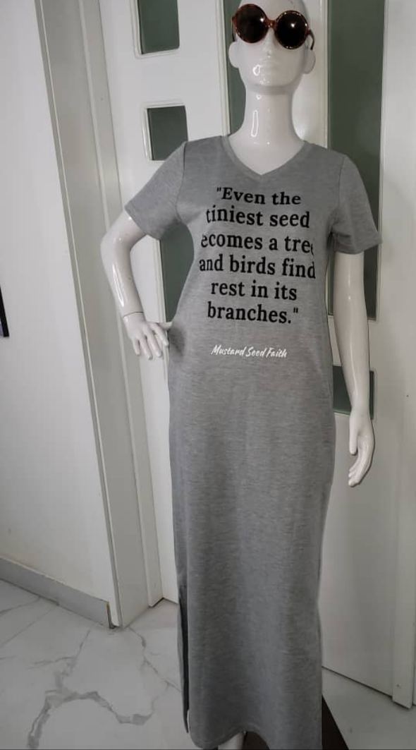 Mustard Seed | Grey Dress | Ankle Length