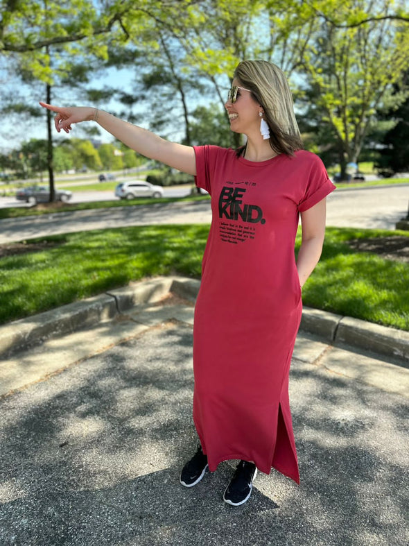 BE KIND | RED DRESS | ANKLE LENGTH