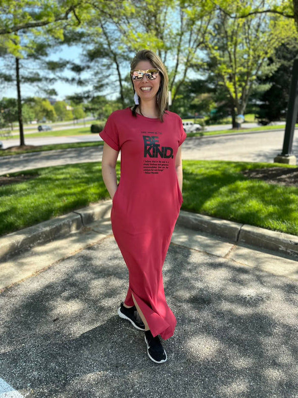 BE KIND | RED DRESS | ANKLE LENGTH