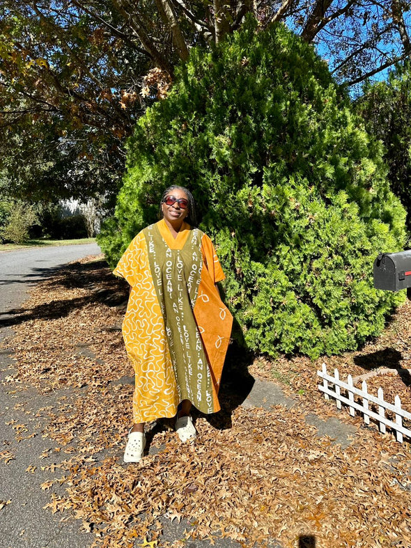 LOVE LIKE AN OCEAN | BOUBOU STYLE | MUSTARD YELLOW/SAGE GREEN DRESS | ANKLE LENGTH