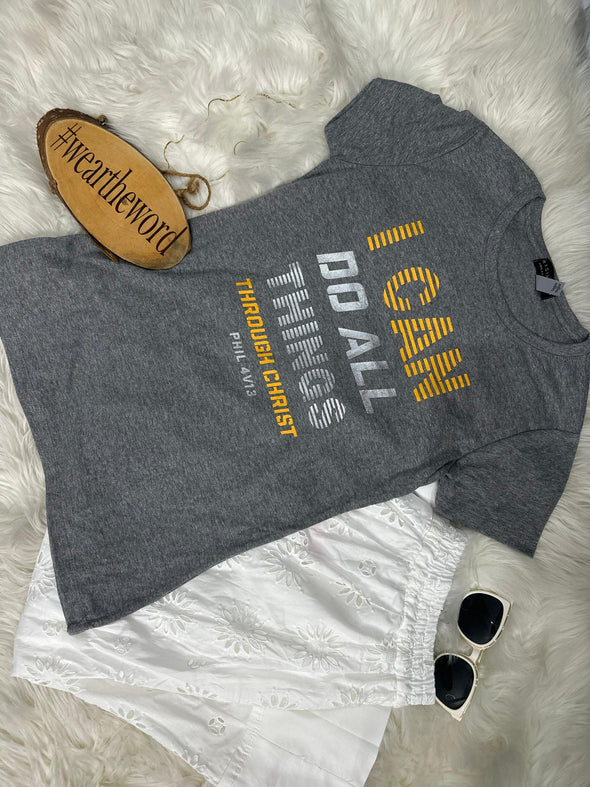 I can do all things | Heather Grey | Ladies Fitted T-Shirt