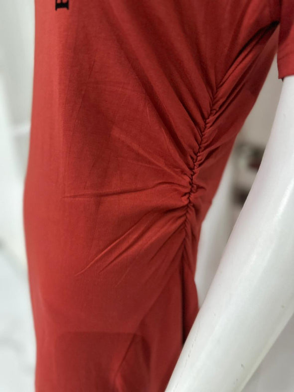 She is like a tree| Reddish Orange Dress | Midi Length