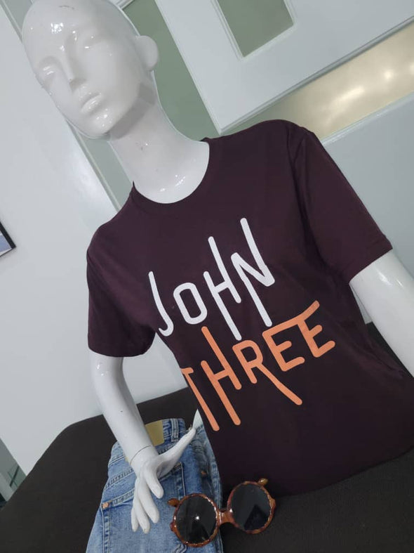 John Three | Red | Unisex Relaxed Fit T-Shirt