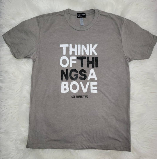 Think of the Things Above | Unisex | Grey | Relaxed Fit T-Shirt