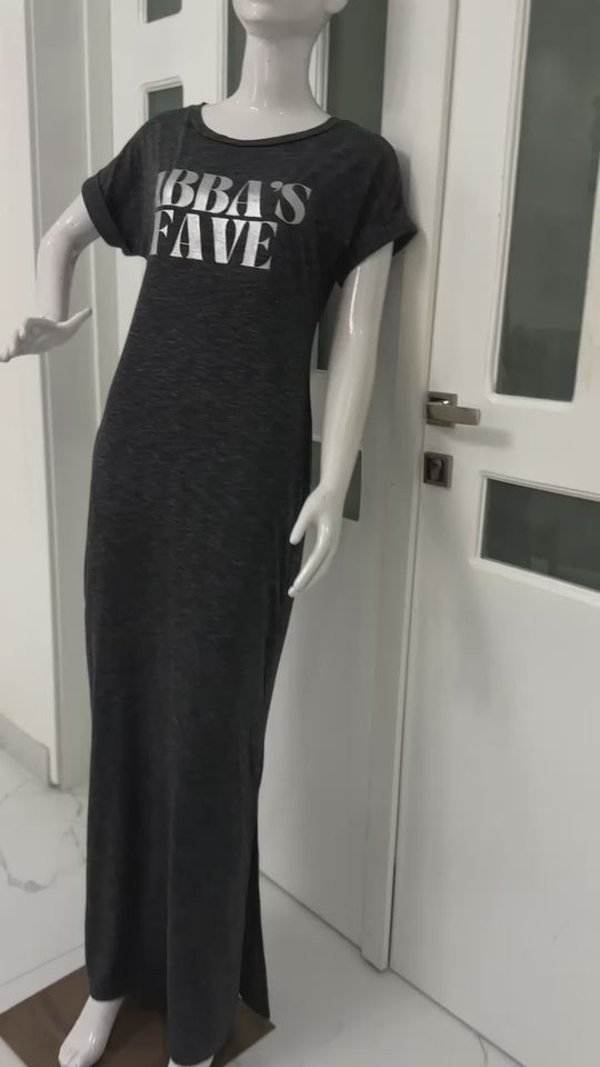 Abba's Fave | Heather Black Dress | Ankle Length