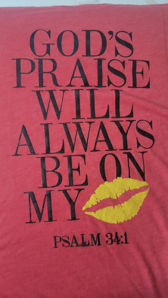 God's Praise | Heather Red| Ladies Fitted T-Shirt