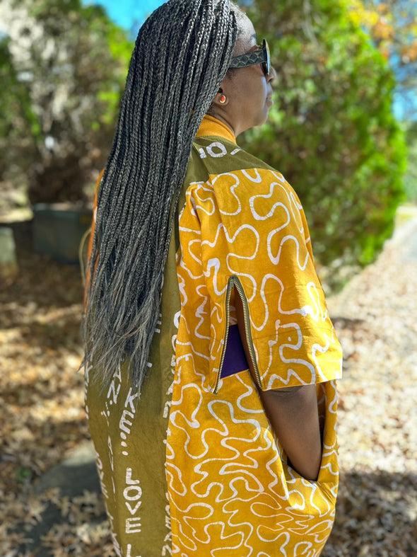 LOVE LIKE AN OCEAN | BOUBOU STYLE | MUSTARD YELLOW/SAGE GREEN DRESS | ANKLE LENGTH