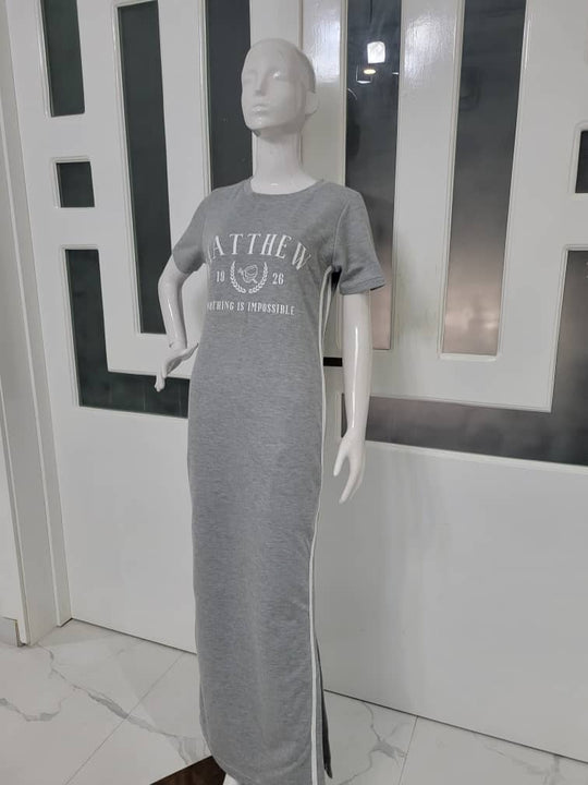 Nothing is impossible | Grey Dress | Ankle Length