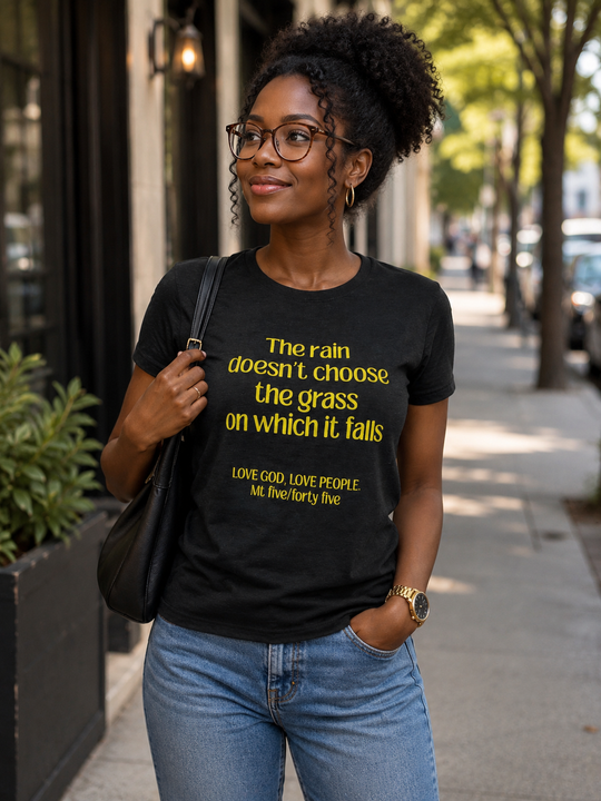 Love God, Love People| Heather Black | Matt 5:45 | Ladies Fitted T-shirt