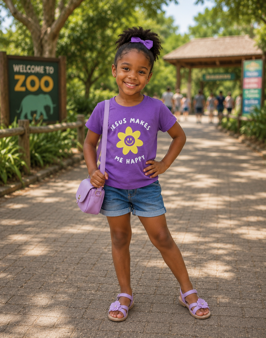 Jesus Makes Me | Purple Berry|Girls T-Shirt
