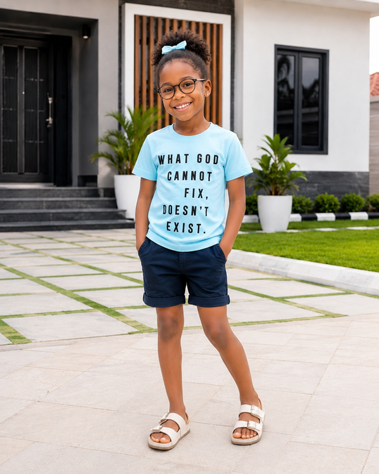 Girls What God Can't do Light Blue T-Shirt