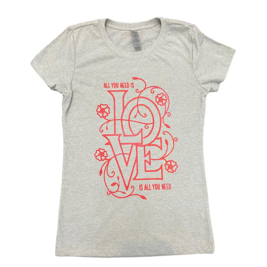 Girls | All you need is Love |Grey T-Shirt
