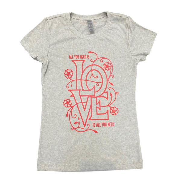 Girls All you need is Love | Grey T-Shirt
