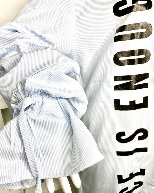 Grace is Enough | White/Blue | Cotton Shirt Dress