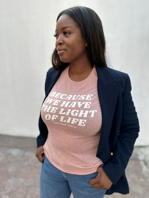 Light of life | Pink | John 8:12 | Ladies Fitted T-shirt