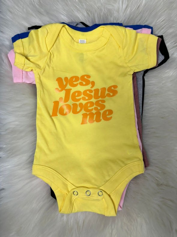 Jesus loves me | Yellow | Baby Onesies