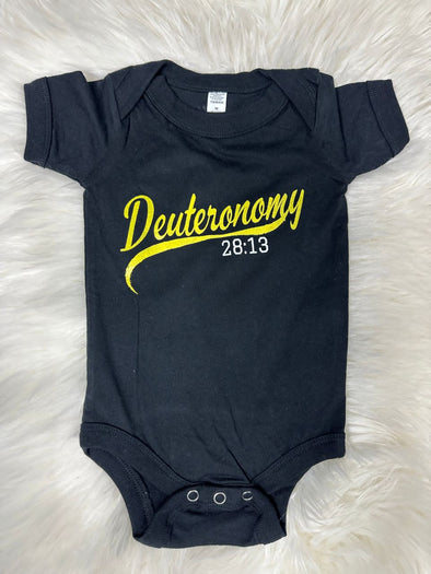 Deuteronomy 28:13 | Black | Baby Onesies