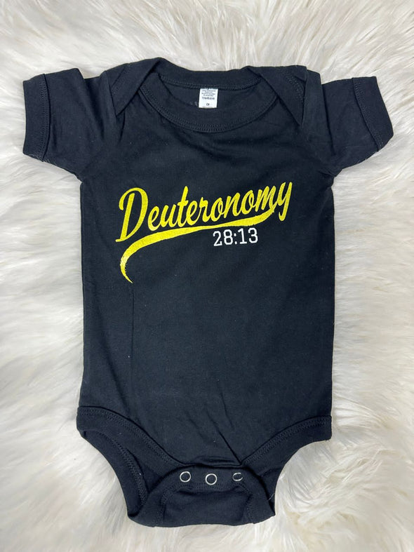Deuteronomy 28:13 | Black | Baby Onesies