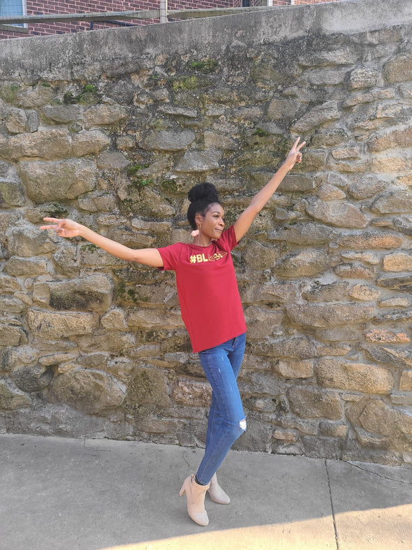#Blessed | Burgundy |  High-Low Loose Fit T-Shirt