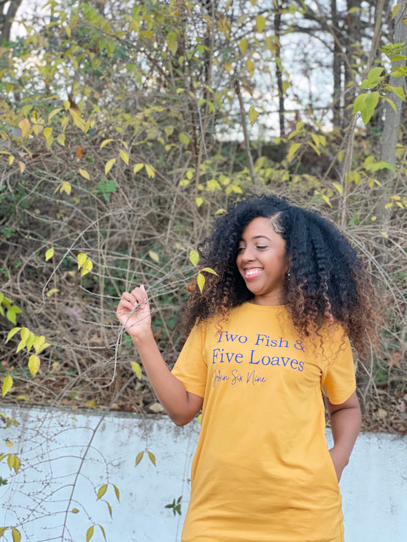 2 Fish & 5 Loaves | Mustard | Knee Length T-Shirt Dress