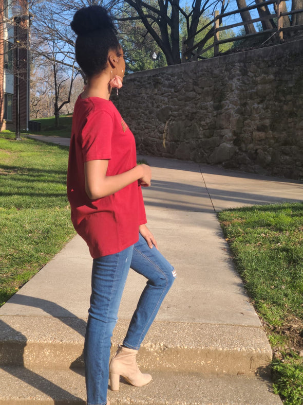 #Blessed | Burgundy |  High-Low Loose Fit T-Shirt