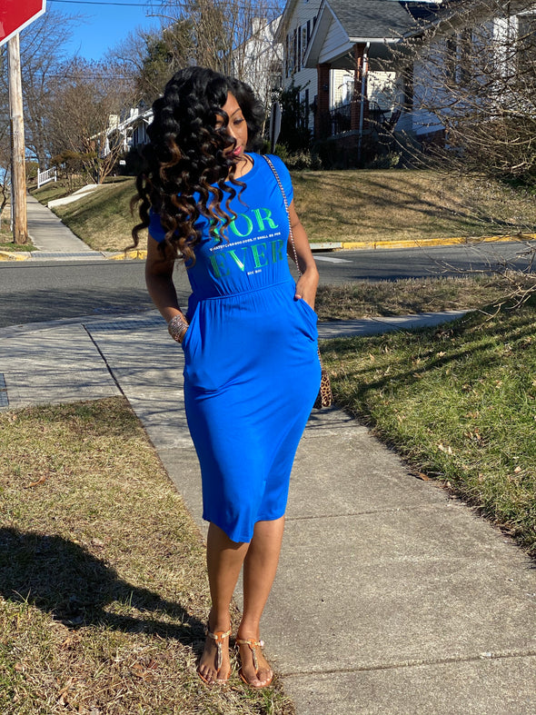 Forever | Blue | Midi Length Dress