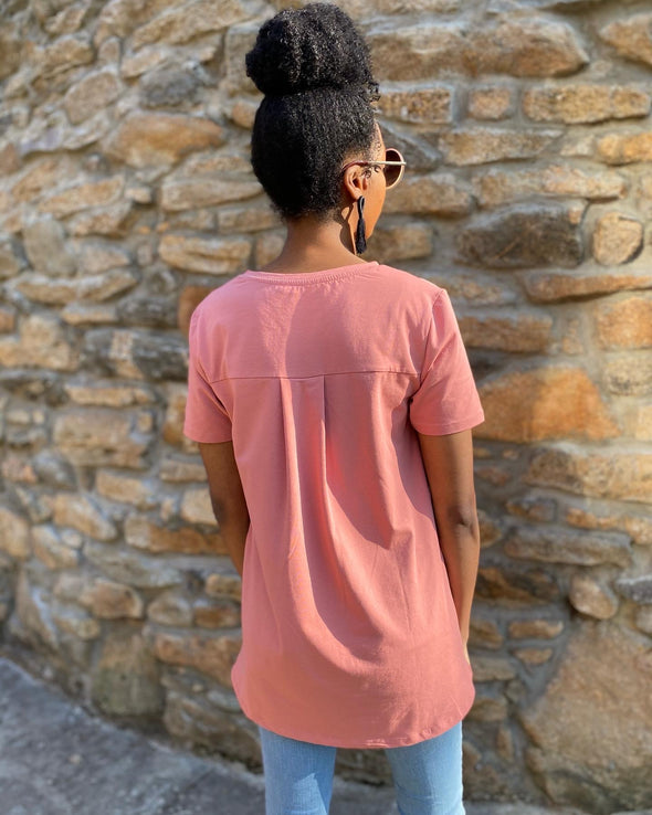 Grace Always Wins | Peach |  High-Low Loose Fit T-Shirt