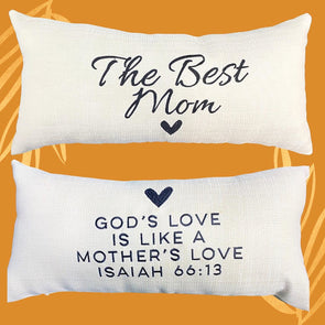 BEIGE | Decorative Throw Pillow | The Best Mom| Isa. 66:13