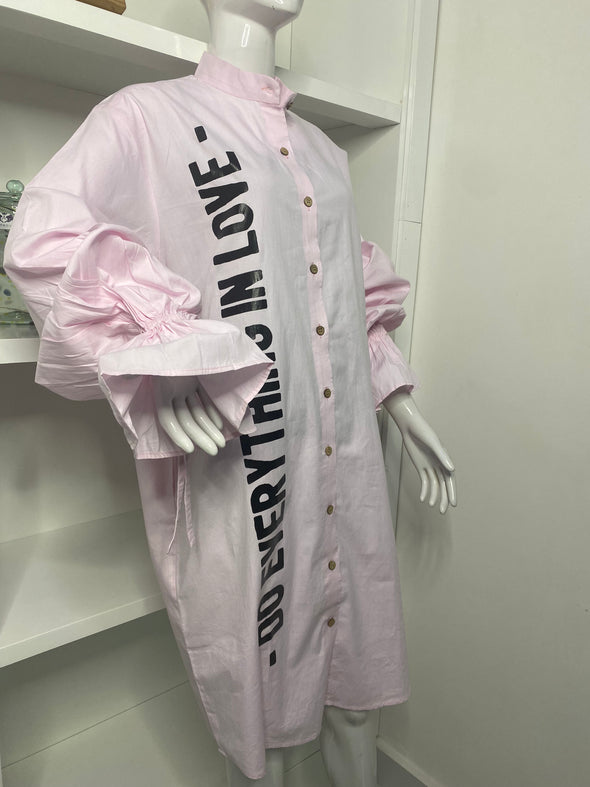 In Love | Pink Colour | Cotton Shirt Dress