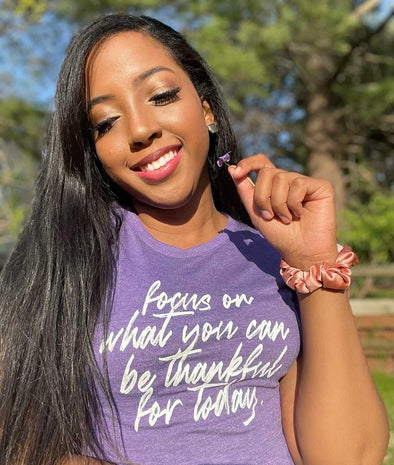 Focus On Today | Purple | Ladies Fitted T-Shirt