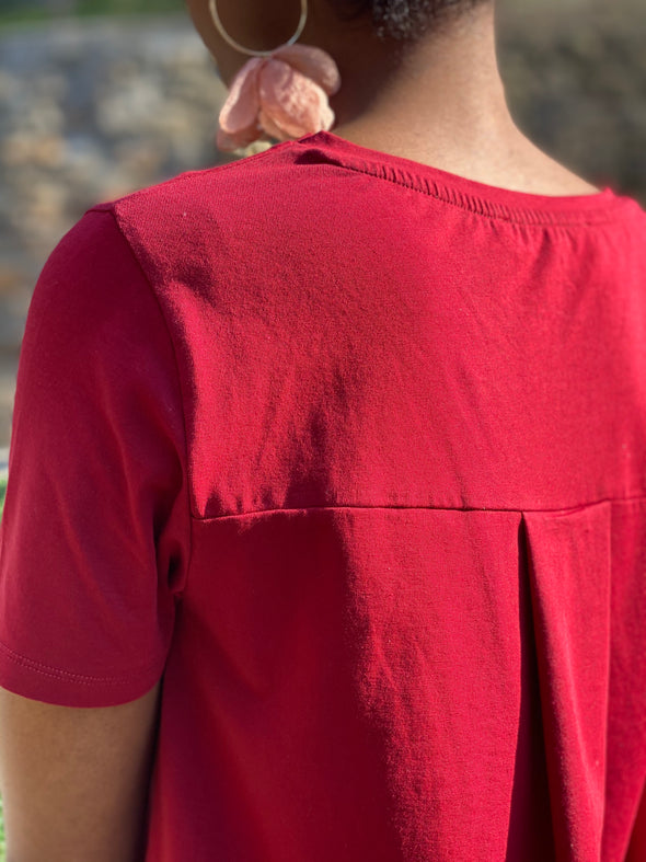 #Blessed | Burgundy |  High-Low Loose Fit T-Shirt
