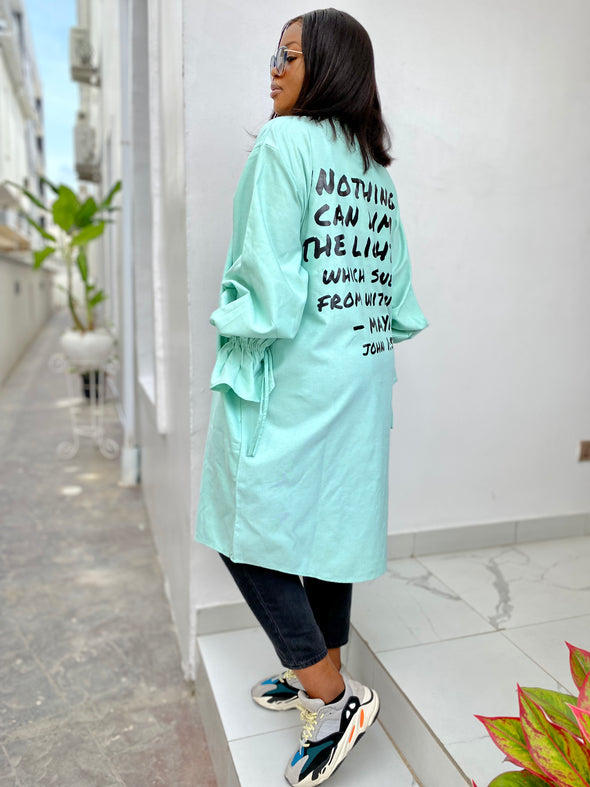 Light Shines | Mint Green Colour | Cotton Shirt Dress