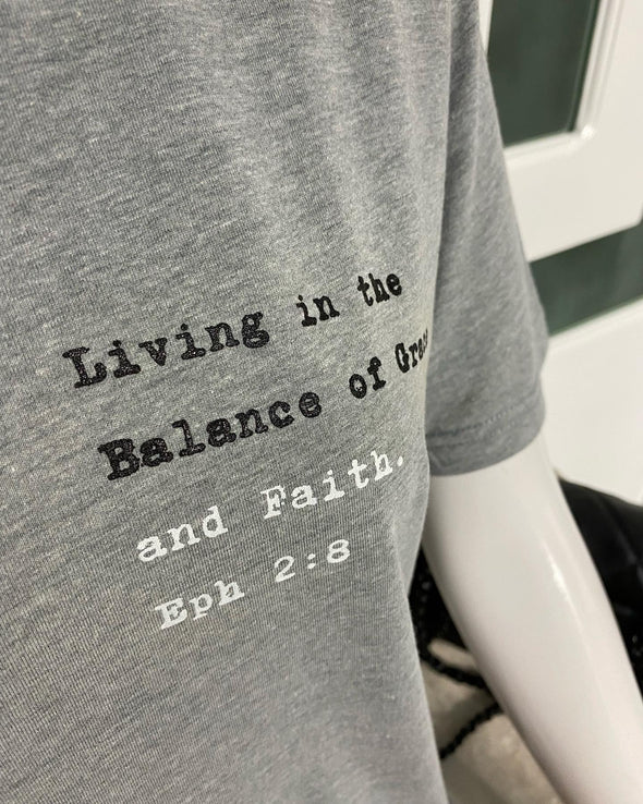Unisex | Living in the Balance Grey| Relaxed Fit T-Shirt